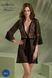 Пеньюар Passion LEAFA PEIGNOIR black, L/XL, длина чуть выше колена, широкие рукава, завязывается на пояс SX0506 фото 6