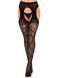 Стрип-колготки Leg Avenue Eyelet lace suspender hose, One Size, черные, ажурные, с открытым доступом SX1063 фото 5