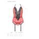 Корсет з пажами для панчіх Passion PEONIA CORSET L/XL red, стрінги SO8463 фото 6