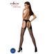 Сетчатые чулки-стокинги Passion S018 One Size, Black, имитация пояса, сетка с вертикальными полоскам PSS018B фото 4