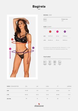 Еротичний комплект під латекс зі стрепами Obsessive Bagirela 2-pcs set S/M, чорний, під леопард, бюс SO7219 фото Купити Еротичний комплект під латекс зі стрепами Obsessive Bagirela 2-pcs set S/M, чорний, під леопард, бюс  Obsessive (Польща) 1 385 грн
