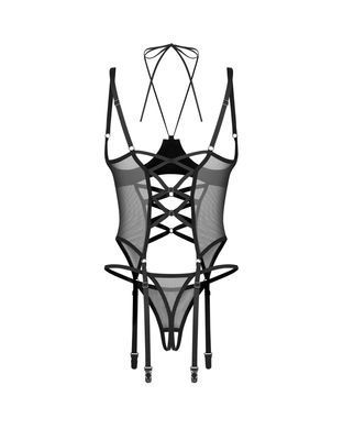 Корсет Obsessive Dominna cupless corset & crotchless thong 2XL/3X SX3563 фото Купити Корсет Obsessive Dominna cupless corset & crotchless thong 2XL/3X  Obsessive  2 099 грн