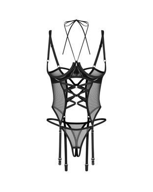 Корсет Obsessive Dominna cupless corset & crotchless thong 2XL/3X SX3563 фото Купити Корсет Obsessive Dominna cupless corset & crotchless thong 2XL/3X  Obsessive  2 099 грн