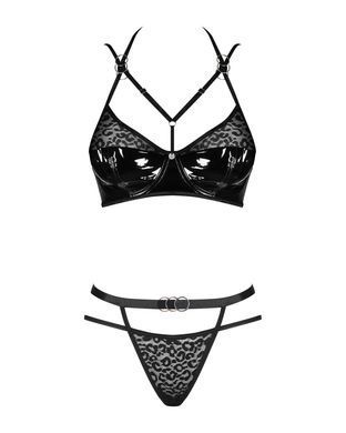 Еротичний комплект під латекс зі стрепами Obsessive Bagirela 2-pcs set S/M, чорний, під леопард, бюс SO7219 фото Купити Еротичний комплект під латекс зі стрепами Obsessive Bagirela 2-pcs set S/M, чорний, під леопард, бюс  Obsessive (Польща) 1 385 грн