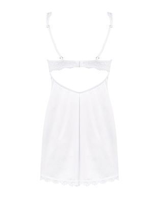 Сорочка Obsessive Amor Blanco underwire chemise & thong white S/M SX1126 фото Купить   Obsessive (Польща) 2 254 грн