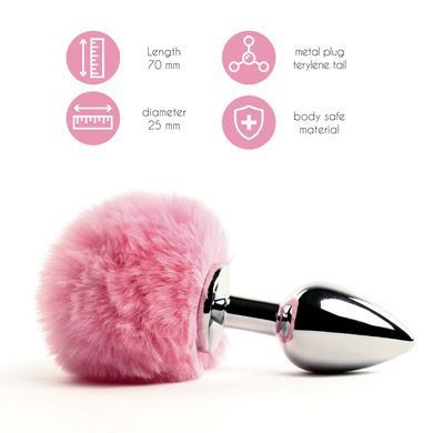 Анальная пробка FeelzToys - Bunny Tails Butt Plug Pink SO5061 фото Купить   FeelzToys (Нідерланди) 480 грн