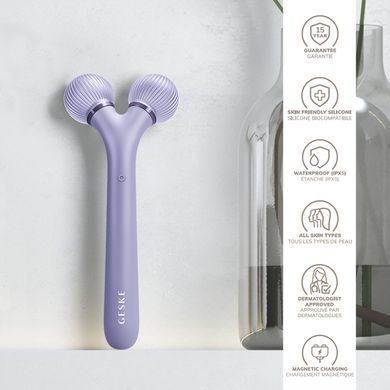 Електронний ультразвуковий ролик для обличчя GESKE Sonic Facial Roller 4в1 purple HB0178 фото Купити Електронний ультразвуковий ролик для обличчя GESKE Sonic Facial Roller 4в1 purple  GESKE 1 699 грн