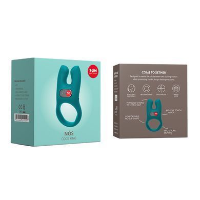 Эрекционное виброкольцо с двойной стимуляцией клитора Fun Factory NŌS deep sea blue, 2 мотора SX0974 фото Купить   Fun Factory (Німеччина) 2 947 грн