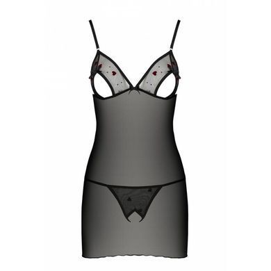 Сорочка з вирізами на грудях, стрінги Passion LOVELIA CHEMISE L/XL, black SO4759 фото Купити Сорочка з вирізами на грудях, стрінги Passion LOVELIA CHEMISE L/XL, black  Passion (Польща) 2 050 грн