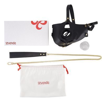Маска-збруя для мінету з повідцем LOCKINK SEVANDA Blowjob Head Muzzle with Leash, чорна SX0912 фото Купити Маска-збруя для мінету з повідцем LOCKINK SEVANDA Blowjob Head Muzzle with Leash, чорна  LOCKINK (Китай) 2 771 грн