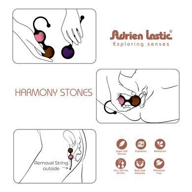 Вагинальные шарики Adrien Lastic Harmony Stones, полудрагоценные камни, диаметр 3 см, 2 держателя SX1272 фото Купить   Adrien Lastic  3 972 грн