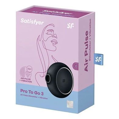Вакуумный стимулятор с вибрацией Satisfyer Pro To Go 3 Black SO6989 фото Купить Вакуумный стимулятор Satisfyer Pro To Go 3 Blue  Satisfyer  1 788 грн