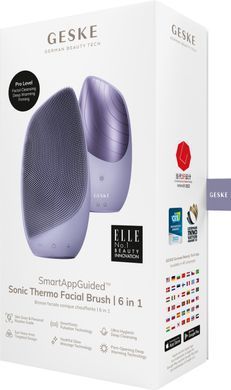 Електронна звукова термо щітка для обличчя GESKE Sonic Thermo Facial Brush 6в1 purple HB0079 фото Купити Електронна звукова термо щітка для обличчя GESKE Sonic Thermo Facial Brush 6в1 purple  GESKE 2 129 грн
