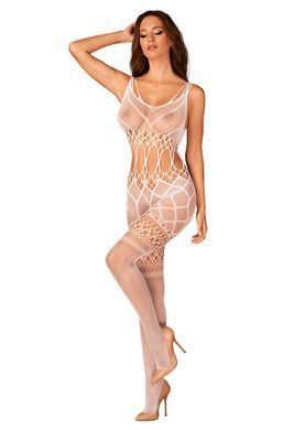 Сетчатый бодистокинг с имитацией топа и шорт Obsessive Bodystocking G330 S/M/L, white, с доступом SO7695 фото Купить   Obsessive (Польща) 1 108 грн