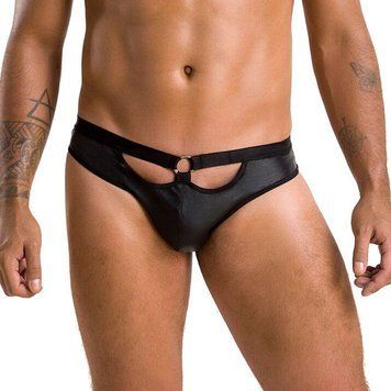 Мужские слипы с вырезами Passion 041 SLIP JOE S/M Black, экокожа, открытые ягодицы SO7595 фото Купить   Passion (Польща) 1 450 грн