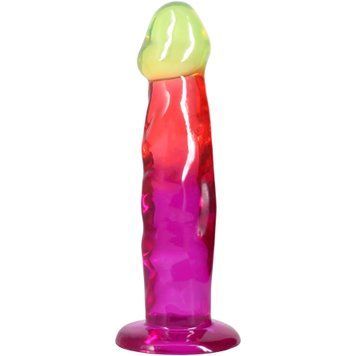 Дилдо Doc Johnson Crystal Jellies Rainbow 7.5 дюймів &mdash; вигляд повністю