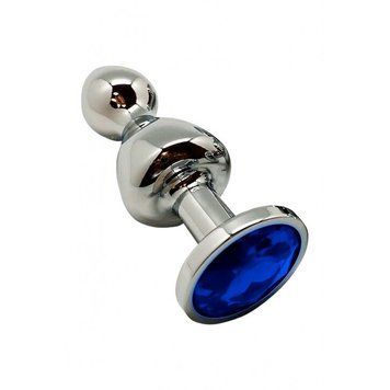 Металлическая анальна пробка Wooomy Lollypop Double Ball Metal Plug Blue L диаметр 3,5, длина 10,5см SO7419 фото Купить   Wooomy (Іспанія) 960 грн