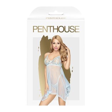 Бэби-долл с ажурным браллетом и ассиметричным подолом Penthouse - Naughty Doll Blue M/L SO4330 фото Купить   Penthouse (Німеччина) 590 грн