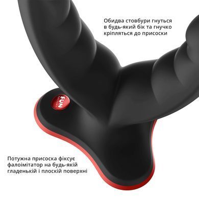 Подвійний фалоімітатор Fun Factory RYDE black, гнучкі стовбури, присоска SX0976 фото Купити Подвійний фалоімітатор Fun Factory RYDE Wine Red, гнучкі стовбури, присоска  Fun Factory (Німеччина) 2 106 грн
