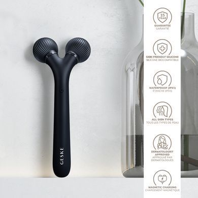 Електронний ультразвуковий ролик для обличчя GESKE Sonic Facial Roller 4в1 black HB0179 фото Купити Електронний ультразвуковий ролик для обличчя GESKE Sonic Facial Roller 4в1 black  GESKE 1 699 грн