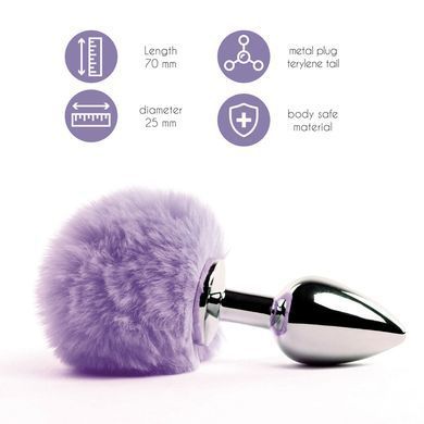Анальная пробка FeelzToys - Bunny Tails Butt Plug Purple SO5062 фото Купить   FeelzToys (Нідерланди) 480 грн