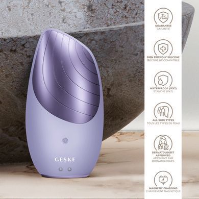 Електронна звукова термо щітка для обличчя GESKE Sonic Thermo Facial Brush 6в1 purple HB0079 фото Купити Електронна звукова термо щітка для обличчя GESKE Sonic Thermo Facial Brush 6в1 purple  GESKE 2 129 грн