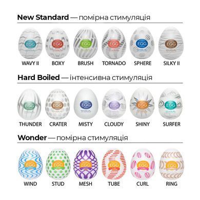 Мастурбатор-яйцо Tenga Egg Wind с зигзагообразным рельефом SO5494 фото Купить   Tenga (Японія) 396 грн