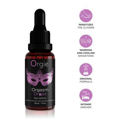 Возбуждающие капли для клитора Orgie Orgasm Drops, 30 мл, эффект разогрева и охлаждения SX1529 фото Купить   Orgie (Бразилія-Португалія) 683 грн