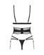 Комплект Obsessive Lobellis 3-pcs set, XS/S, черный, лиф с мягкой чашкой, стринги, пояс для чулок SX1017 фото 4