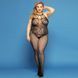 Сітчастий бодістокінг JSY &laquo;Відверта Мадлен&raquo; Plus Size, Black, імітація боді, мереживо, доступ SO8389 фото 1