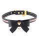 Нашийник з повідцем LOCKINK SEVANDA Love Heart Butterfly Leather Collar Set, чорно-рожевий, з бантом SX0863 фото 3
