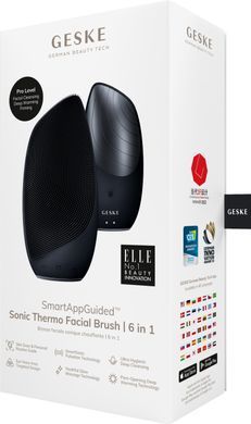 Електронна звукова термо щітка для обличчя GESKE Sonic Thermo Facial Brush 6в1 black HB0080 фото Купити Електронна звукова термо щітка для обличчя GESKE Sonic Thermo Facial Brush 6в1 black  GESKE 2 129 грн