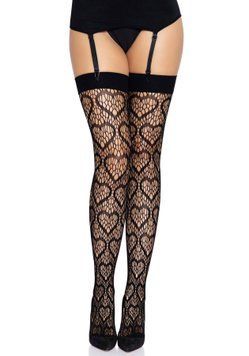 Ажурні панчохи із сердечками Leg Avenue Heart Black, one size SO7909 фото Купити Ажурні панчохи із сердечками Leg Avenue Heart Black, one size  Leg Avenue (США) 609 грн