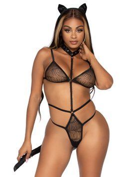Еротичний костюм кішки Leg Avenue Roleplay Sex Kitten One size Black, боді, вушка, чокер SO8601 фото Купити Еротичний костюм кішки Leg Avenue Roleplay Sex Kitten One size Black, боді, вушка, чокер  Leg Avenue (США) 2 318 грн