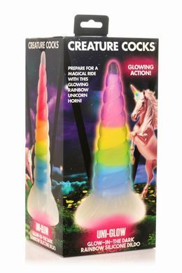 Фэнтезийный фаллоимитатор Creature Cocks Luminescent Rainbow Silicone Dildo, светится в темноте, 19,6 см SX2222 фото Купить   Creature Cocks (США) 3 418 грн