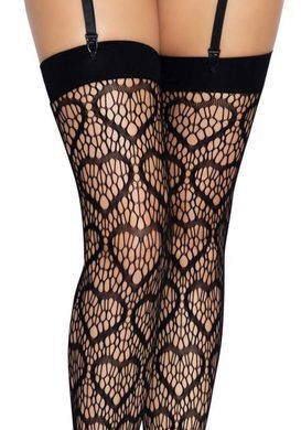 Ажурні панчохи із сердечками Leg Avenue Heart Black, one size SO7909 фото Купити Ажурні панчохи із сердечками Leg Avenue Heart Black, one size  Leg Avenue (США) 609 грн