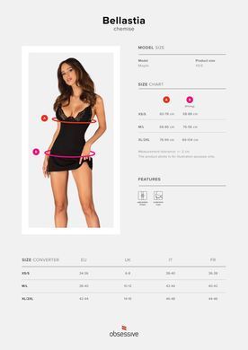 Сорочка Obsessive Bellastia chemise & thong XS/S SX1128 фото Купить   Obsessive (Польща) 1 976 грн