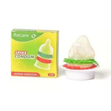 Насадка на член Recare Spike Condom Green (презерватив з рядами шипів) SX3357 фото Купити Насадка на член Recare Spike Condom Green (презерватив з рядами шипів)  Recare (Китай) 69 грн