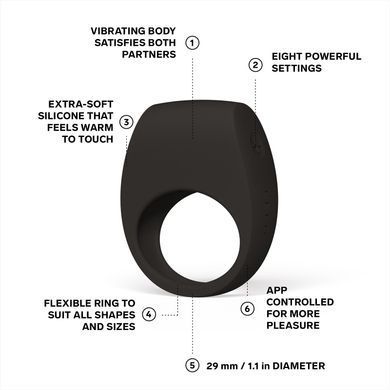 Эрекционное кольцо с вибрацией LELO Tor 3 Black, управление со смартфона SX0700 фото Купить   Lelo (Швеція) 8 260 грн