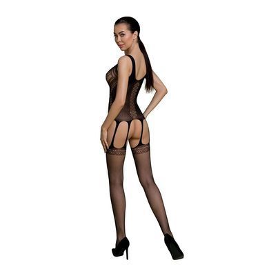 Бодистокинг Passion ECO BS007 black, с доступом, силуэтный рисунок, имитация подвязок SO7079 фото Купить   Passion (Польща) 720 грн