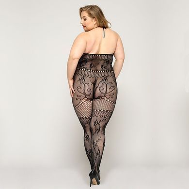 Кружевной бодистокинг JSY &laquo;Горячая Хейли&raquo; Plus Size, Black, халтер, имитация чулков, открытый доступ SO8390 фото Купить   JSY (Китай) 443 грн