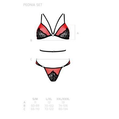Комплект білизни Passion PEONIA SET L/XL red, бра, трусики SO8466 фото Купити Комплект білизни Passion PEONIA SET L/XL red, бра, трусики  Passion (Польща) 1 690 грн