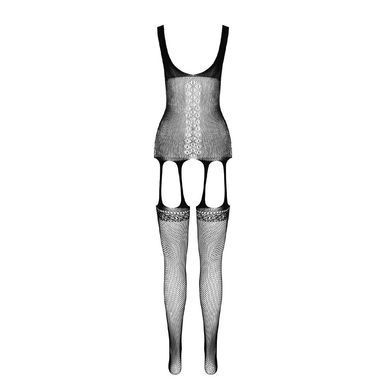 Бодистокинг Passion ECO BS007 black, с доступом, силуэтный рисунок, имитация подвязок SO7079 фото Купить   Passion (Польща) 720 грн