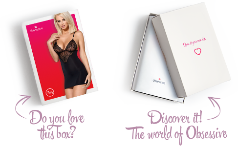 Сатиновый комплект для сна с кружевом Obsessive 828-CHE-1 chemise & thong S/M, черный, сорочка, стри SO7171 фото Купить   Obsessive (Польща) 1 348 грн