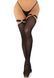 Чулки Leg Avenue Thigh highs with garter top, One Size, черные, с эластичными подвязками на кольцах SX1066 фото 1