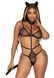 Эротический костюм кошки Leg Avenue Roleplay Sex Kitten One size Black, боди, ушки, чокер SO8601 фото 1