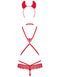 Еротичний костюм чортика зі стреп Obsessive Evilia teddy red L/XL SO7707 фото 6