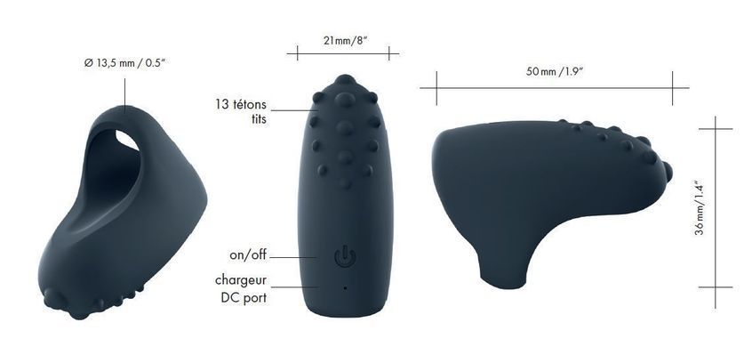 Вибратор на палец Dorcel MAGIC FINGER Black перезаряжаемый, 3 режима работы SO1418 фото Купить   Dorcel (Франція) 1 385 грн