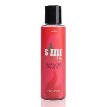 Согревающий массажный гель Sensuva Sizzle Lips Strawberry (125 мл), без сахара, съедобный SO3210 фото Купить   Sensuva (США) 729 грн