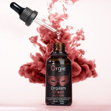 Возбуждающие капли для клитора Orgie Orgasm Drops Kissable, 30 мл, тепло-холод, вкус яблока SX1531 фото Купить   Orgie (Бразилія-Португалія) 674 грн